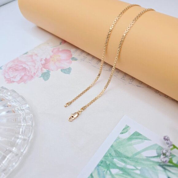 "Rose Gold Box Chain Necklace in High Shine Finish - 45cm (17.7 Inch), XPNL0059 - Picture 7 of 12